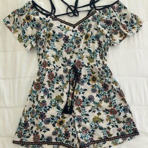 Francescas Off the Shoulder Floral Romper